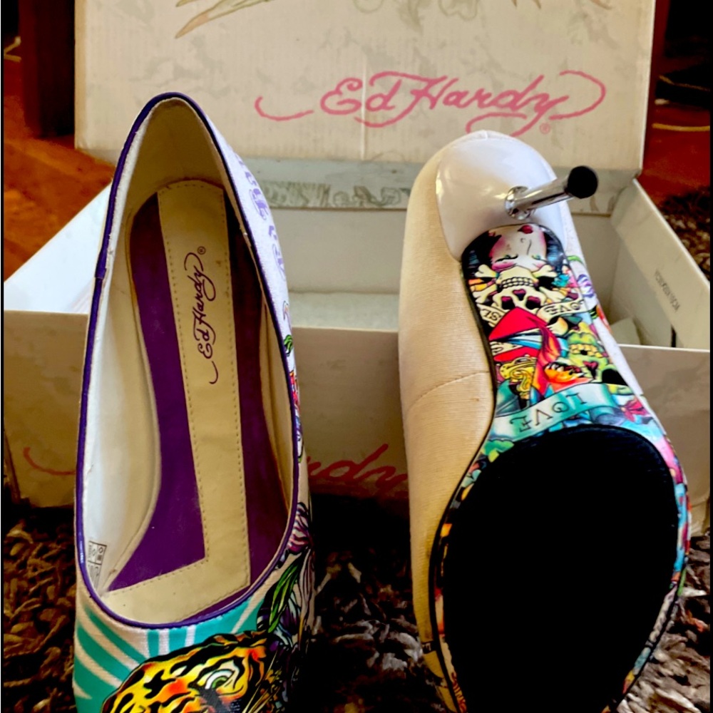Ed Hardy Metallic Heel Stiletto